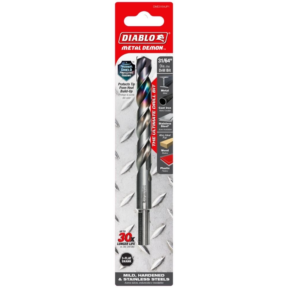 Diablo DMD3164JP1 31/64" Metal Demon Drill Bit for Mild, Hardened and Stainless Steels - 3
