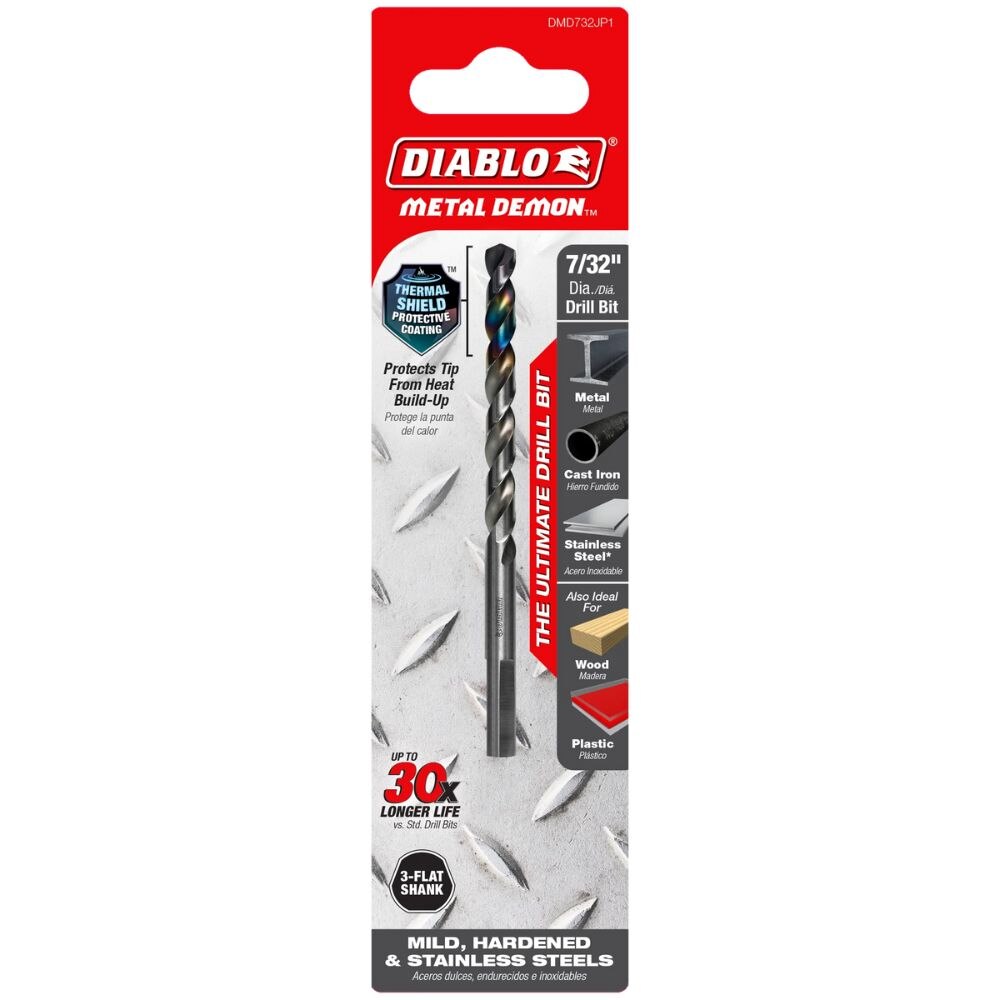 Diablo DMD732JP1 7/32" Metal Demon Drill Bit for Mild, Hardened and Stainless Steels - 3