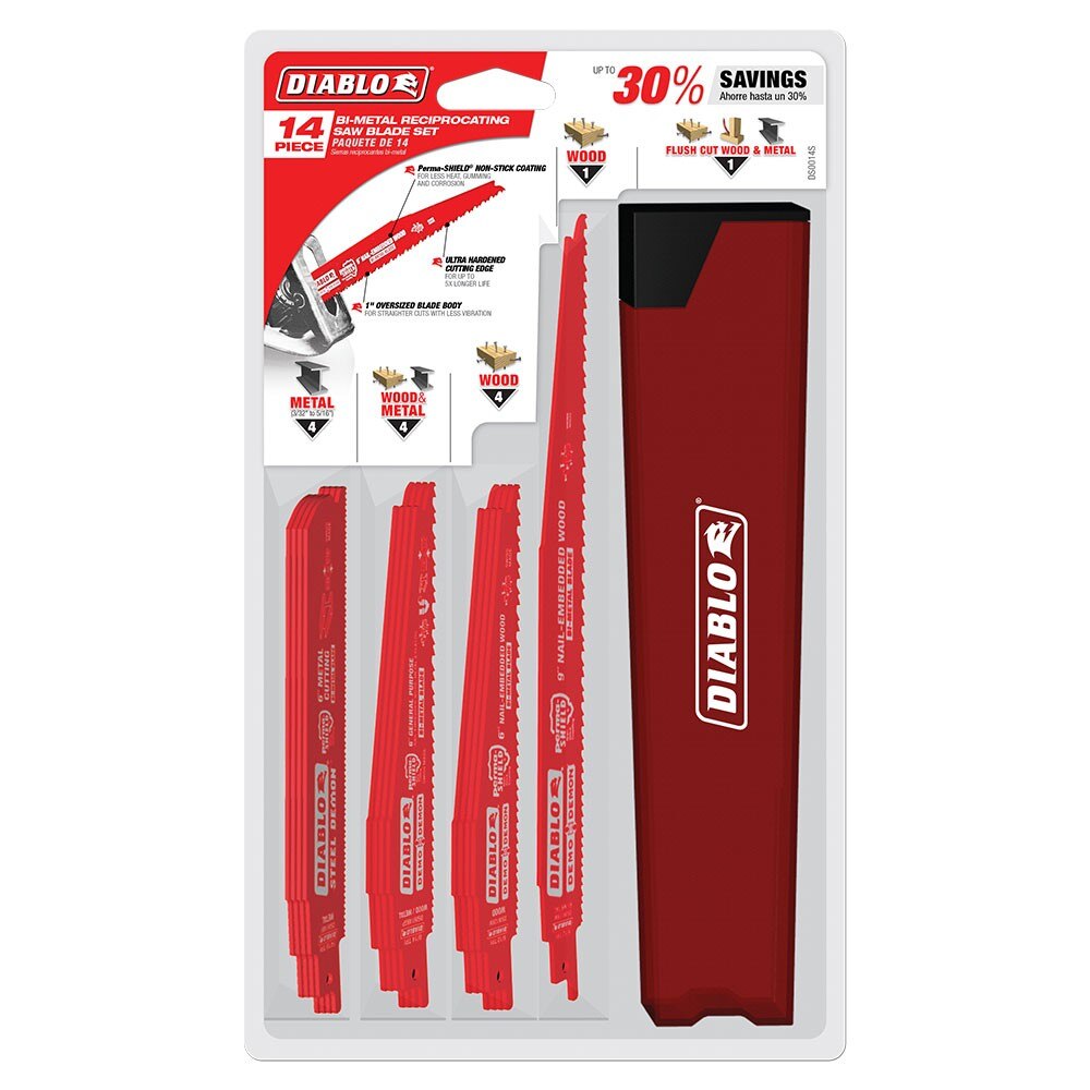 Diablo DS0014S 14 Piece Nail-Embedded Wood and Metal Demolition Recip Set