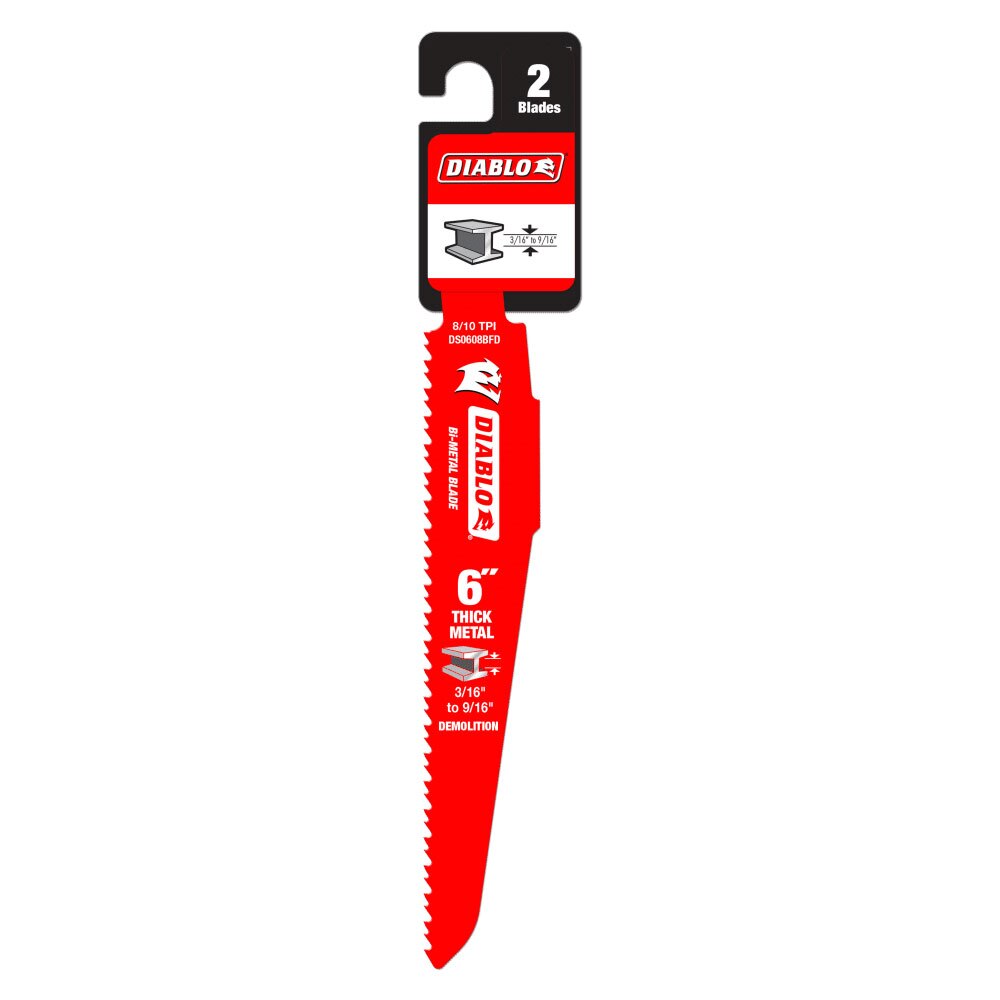 Diablo DS0608BFD2 6" Bi-Metal Recip Blade for Thick Metal/Demolition, 2 Pack - 2