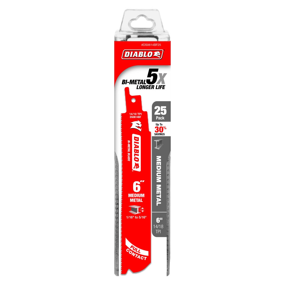 Diablo DS0614BF25 6" Bi-Metal Recip Blade for Medium Metal Cutting, 25 Pack - 2