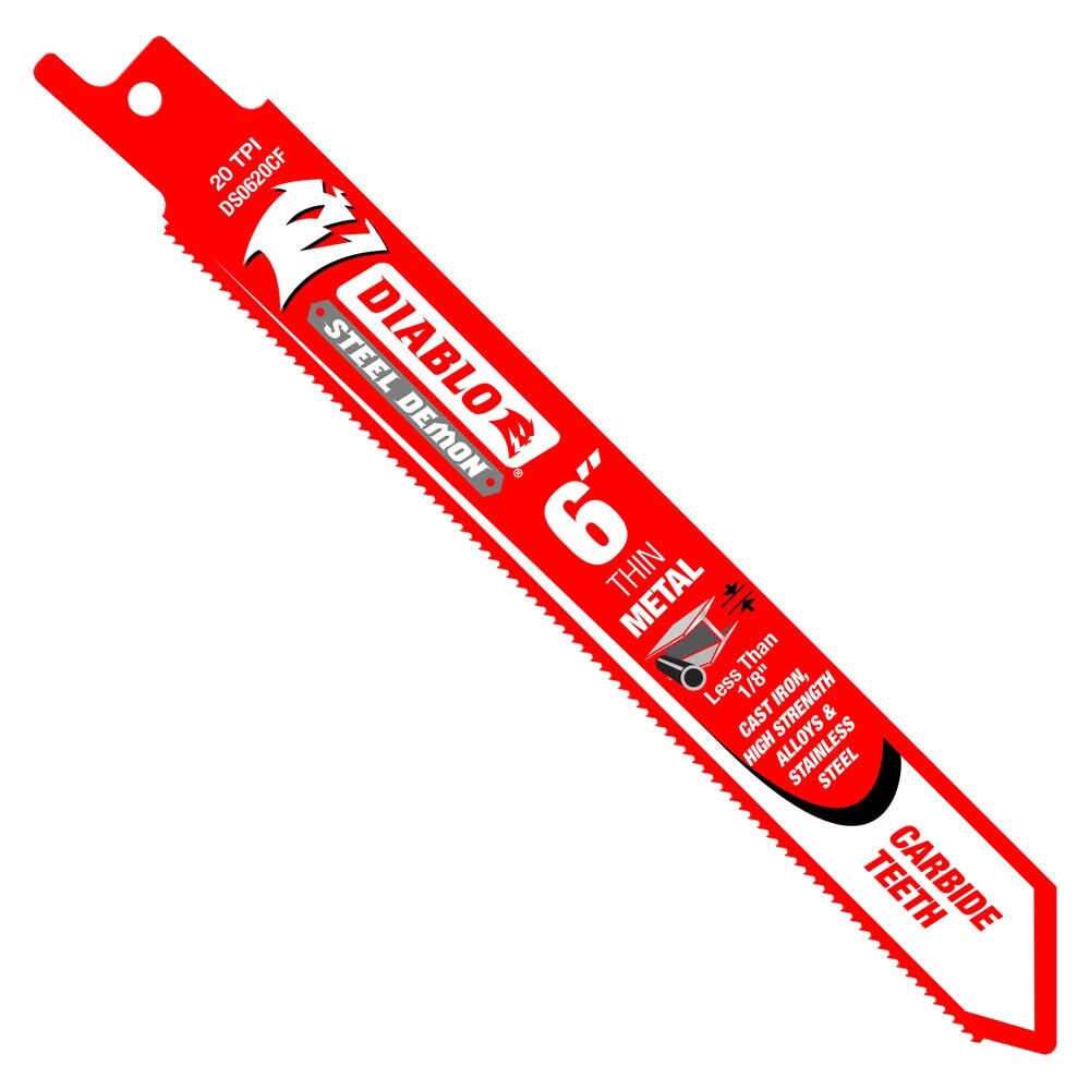 Diablo DS0620CF 6" Steel Demon Carbide Recip Blades for Thin Metal Cutting