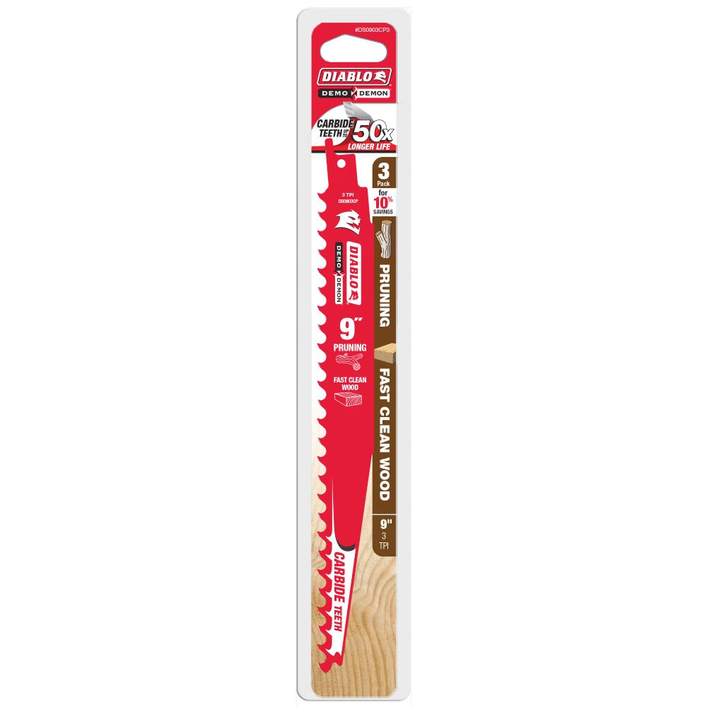 Diablo DS0903CP3 9" Carbide Tipped Pruning and Clean Wood Blade, 3 Pack - 2