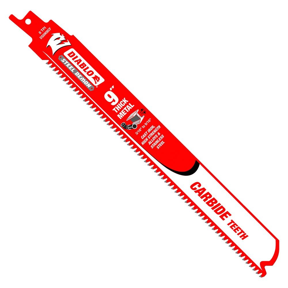 Diablo DS0908CF3 9" Steel Demon Carbide Recip Blades for Thick Metal Cutting, 3 Pack