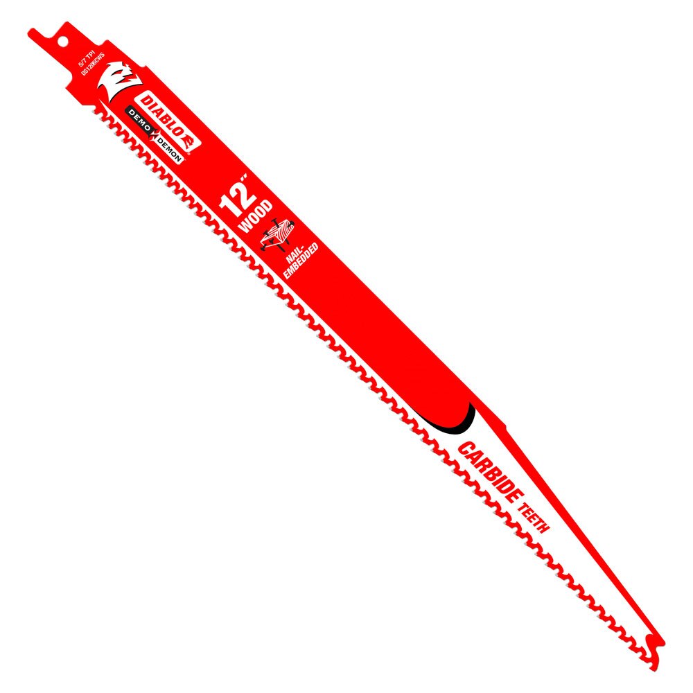 Diablo DS1206CWS10 12" Demo Demon Carbide Recip Blade for Nail-Embedded Wood, 10 Pack