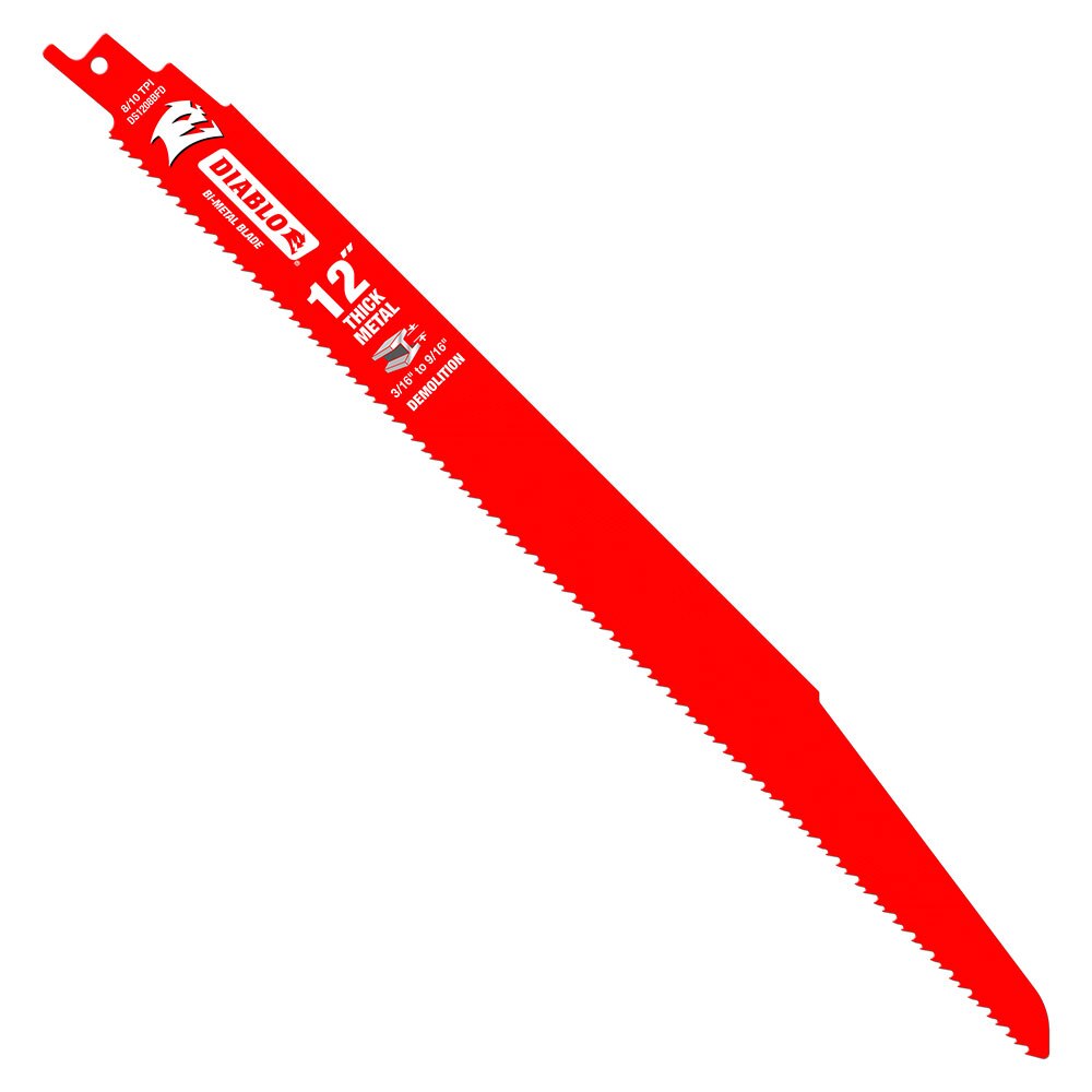 Diablo DS1208BFD2 12" Bi-Metal Recip Blade for Thick Metal/Demolition, 2 Pack