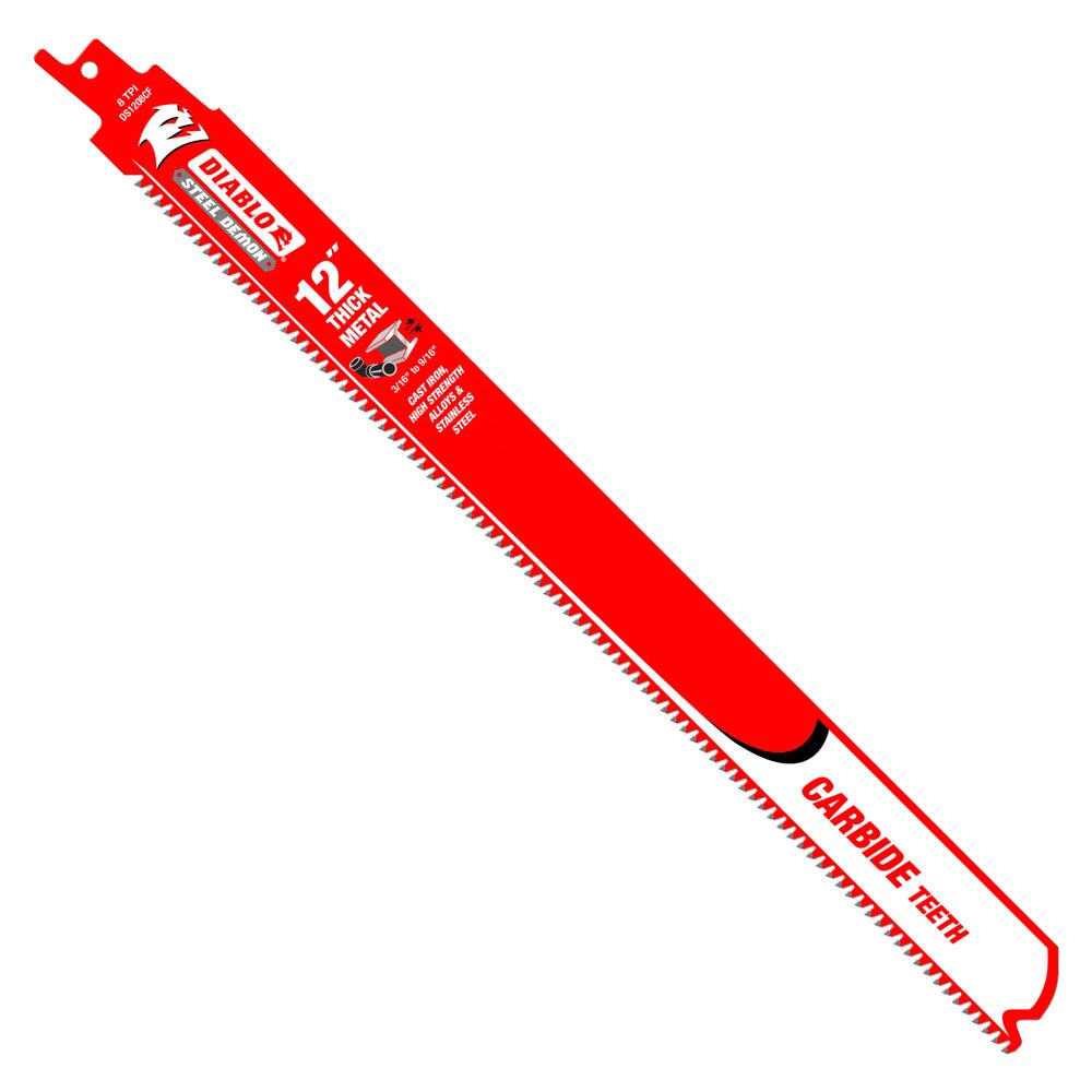 Diablo DS1208CF 12" Steel Demon Carbide Recip Blades for Thick Metal Cutting