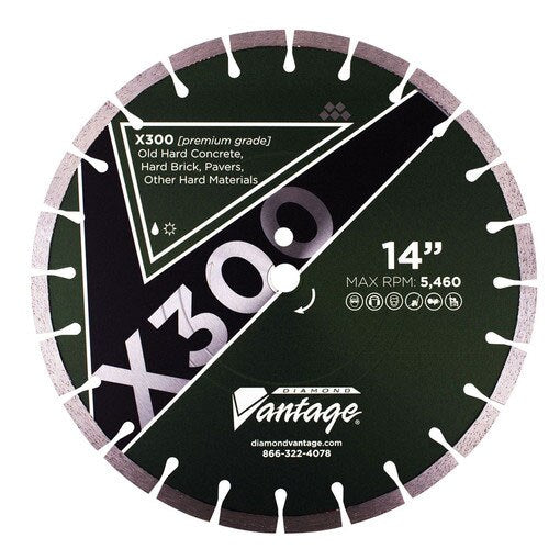 Diamond Vantage 1412EX3-1 14" X .125" X 1/20mm Hard Materials, Segmented Blade