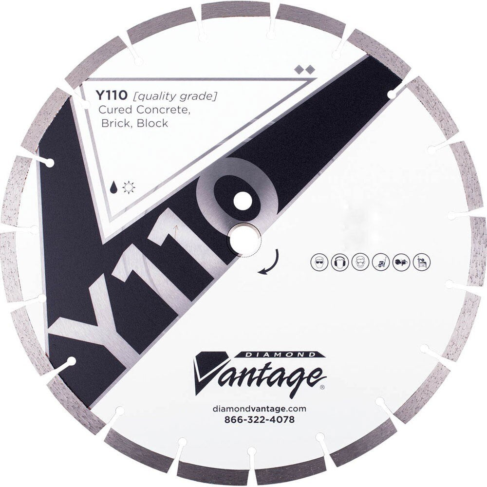 Diamond Vantage 1612EY1-2 16" X .125" X 1/20mm Conc/Mas, Segmented Blade