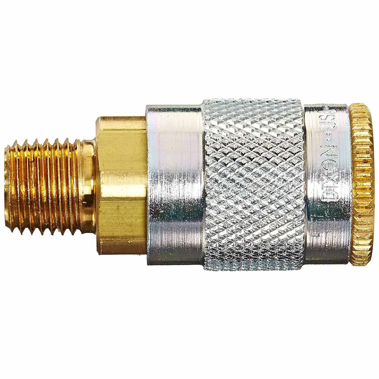 Dixon 2JM2-B Coupler 1/4" T Design x 1/4" MNPT Steel Brass Automotive Pneumatic J Series - 2