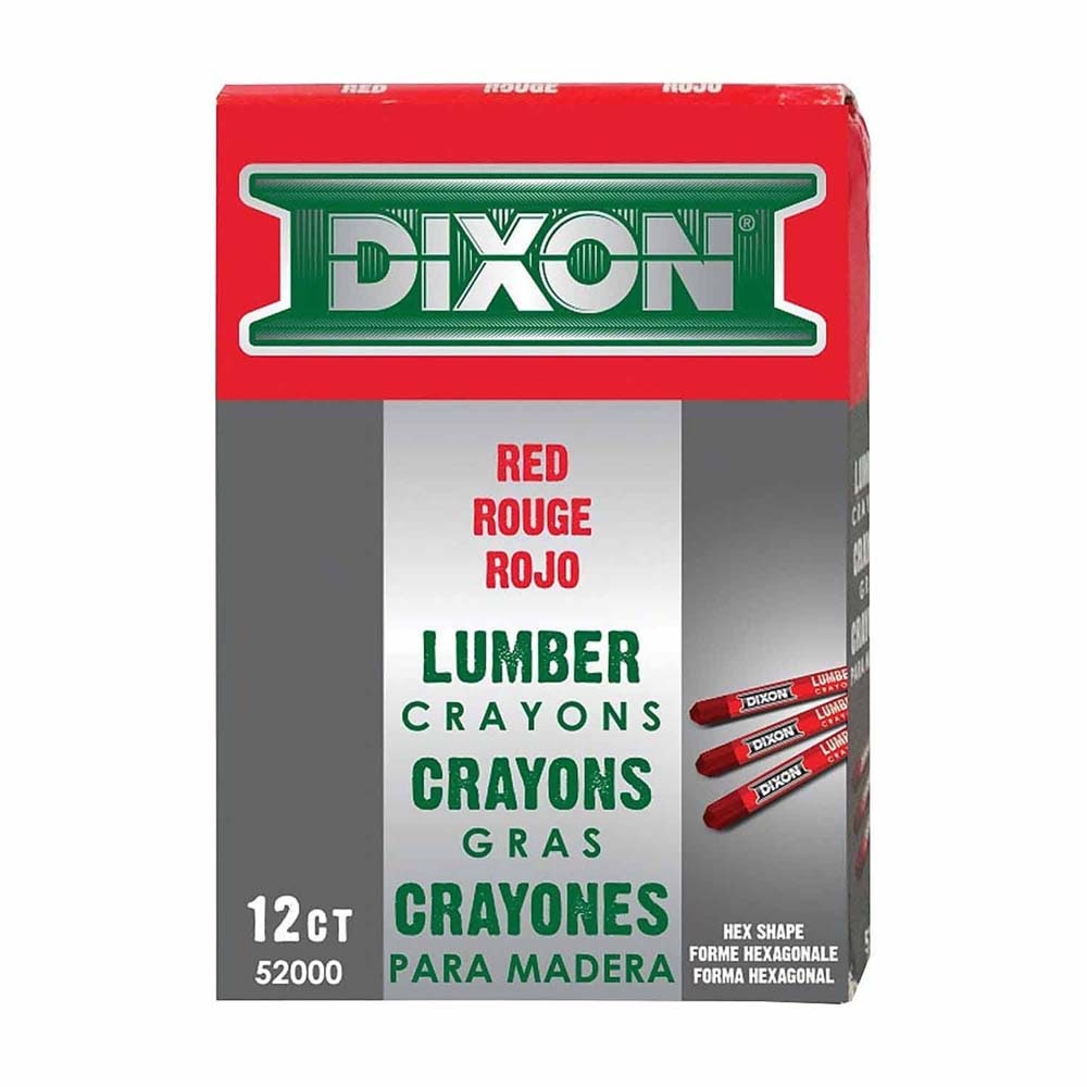 Dixon Ticonderoga X52000 Lumber Crayon Hex 4-1/2 in. x 1/2 in. Red (12 Count) - 3