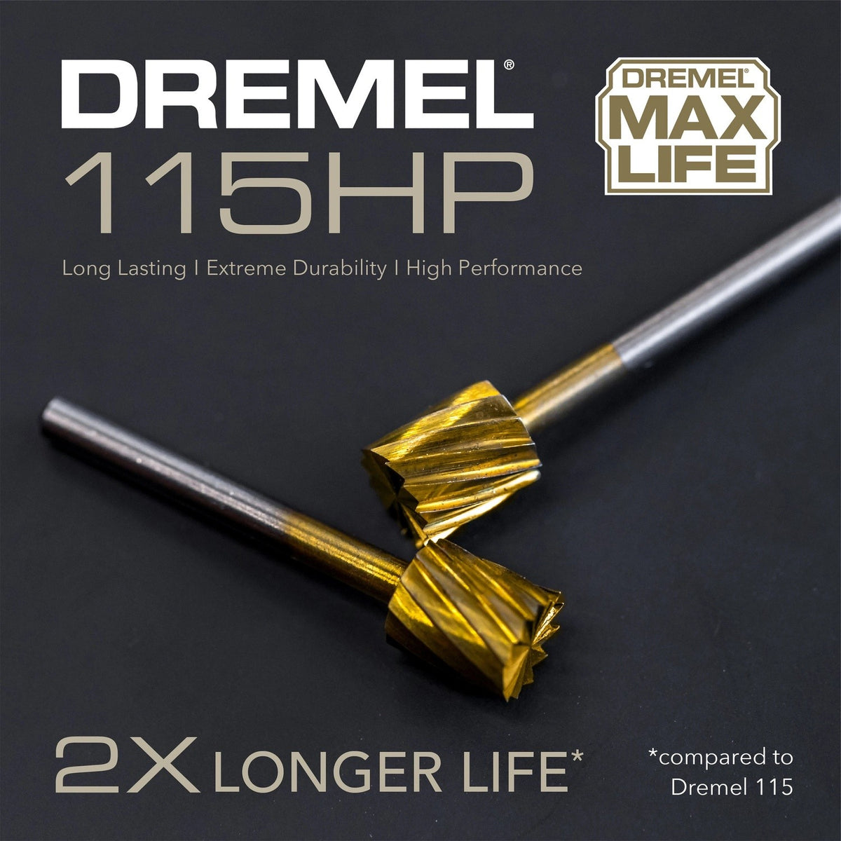 Dremel 115HP 5/16" Max Life High Performance Rotary Carving Bit (2 Pack) - 4