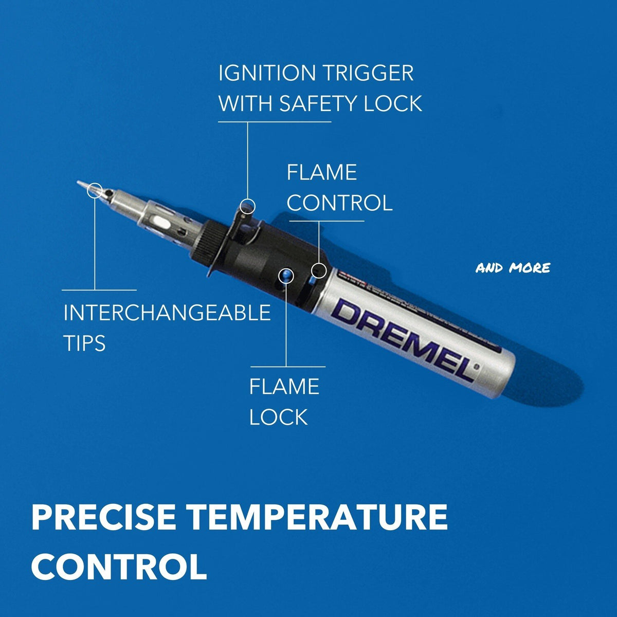 Dremel 2000-7 VersaTip Cordless Butane Soldering Torch with Case and 7 Accessories - 2