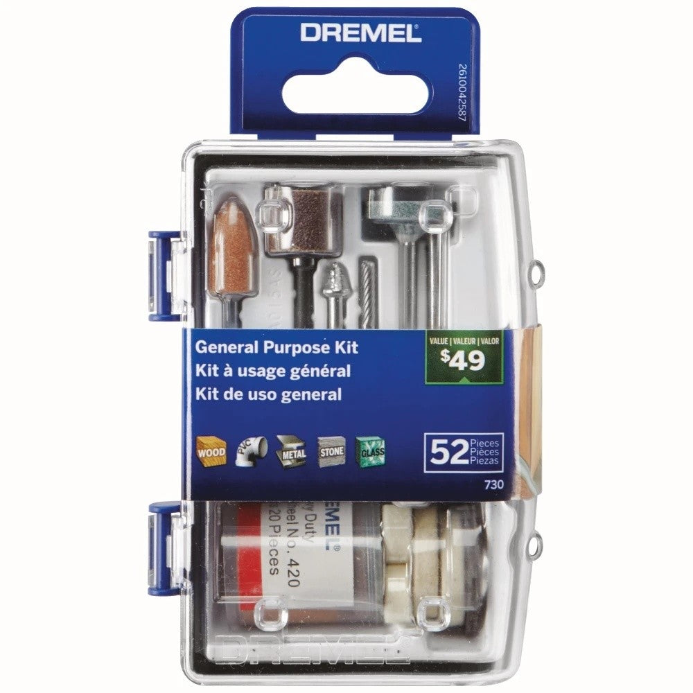Dremel 730-01 General Purpose Rotary Tool Accessory Micro Kit with 1/8" Standard Shank (52 Pack)