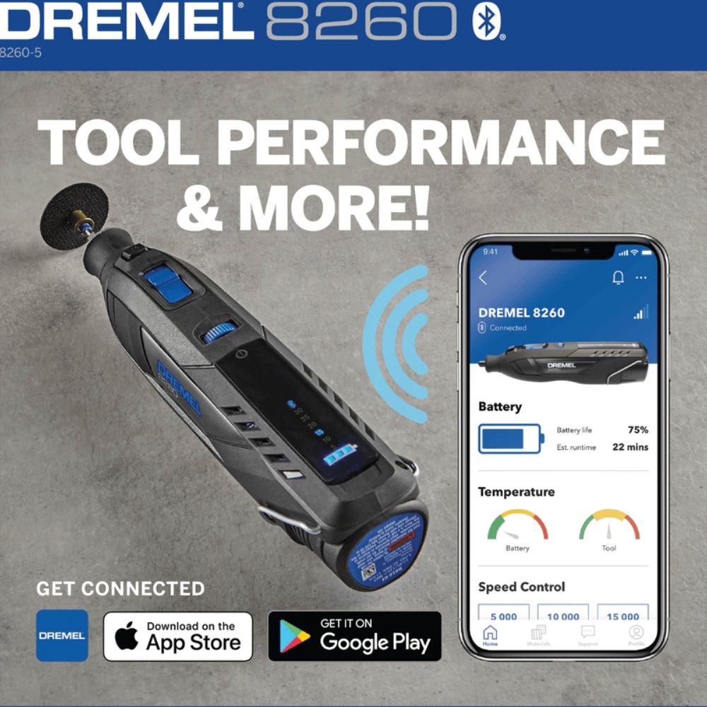 Dremel 8260-5 12V Cordless Brushless & Connected Rotary Tool Kit - 8