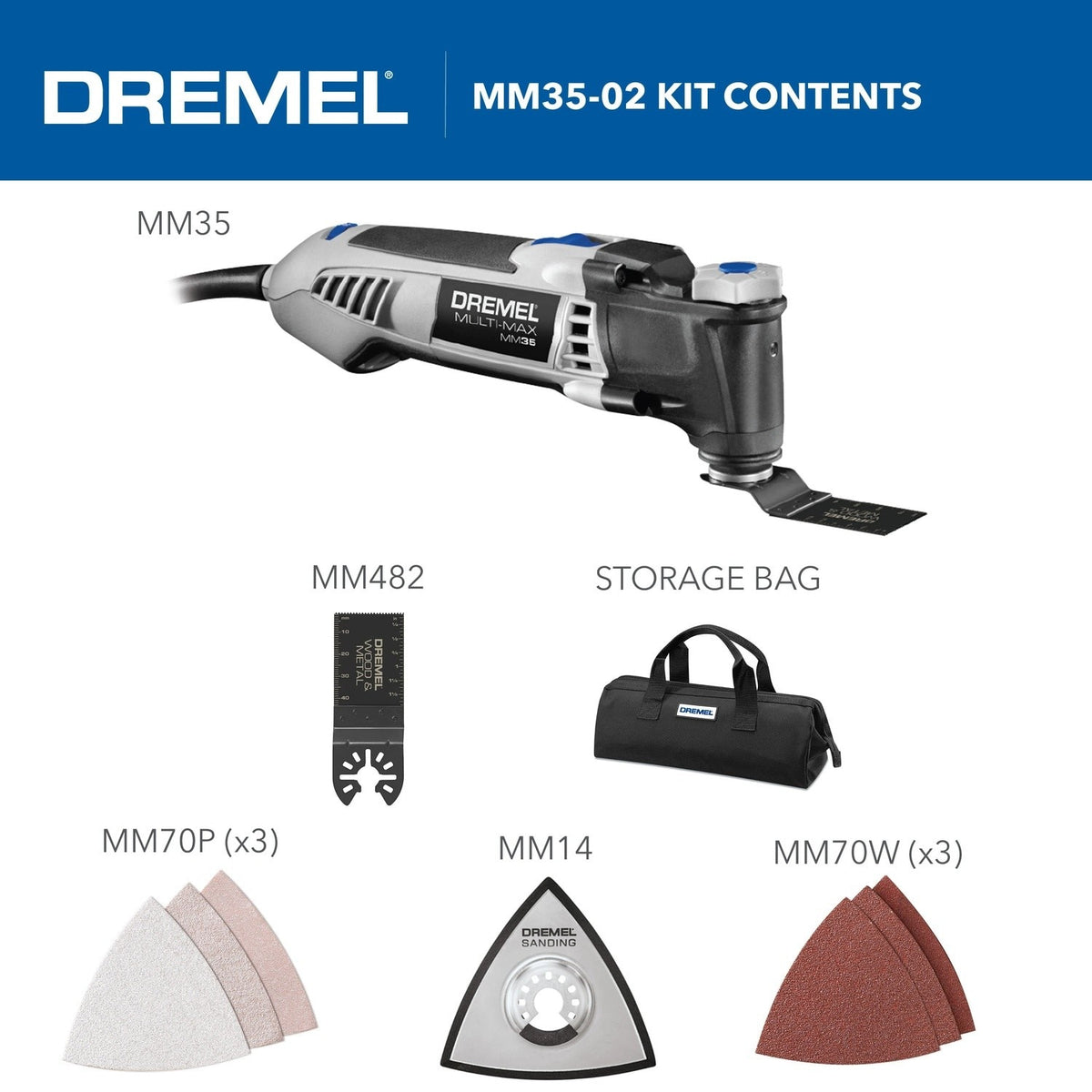 Dremel MM35-02 3.5 Amp Oscillating Multi Tool Kit with Variable Speed and Storage Bag - 2