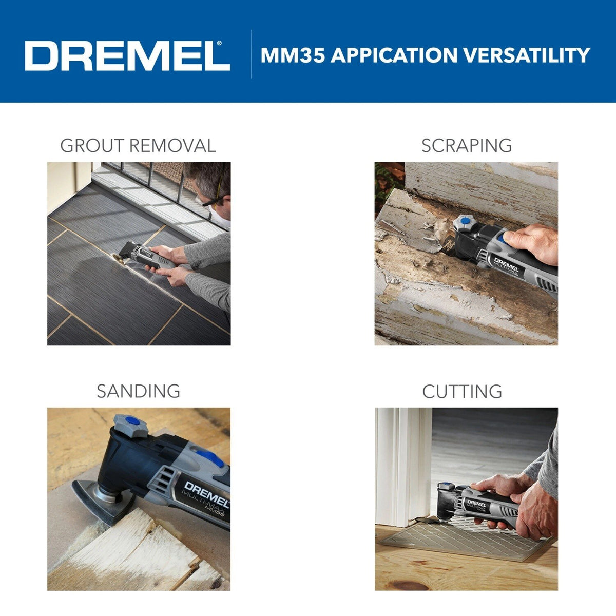 Dremel MM35-02 3.5 Amp Oscillating Multi Tool Kit with Variable Speed and Storage Bag - 5