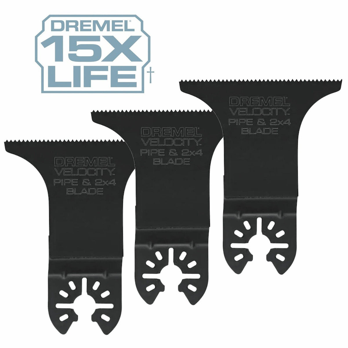 Dremel MM494B 2.88" Pipe and 2 x 4 Bi Metal Oscillating Blade for Wood and Metal (3 Pack)
