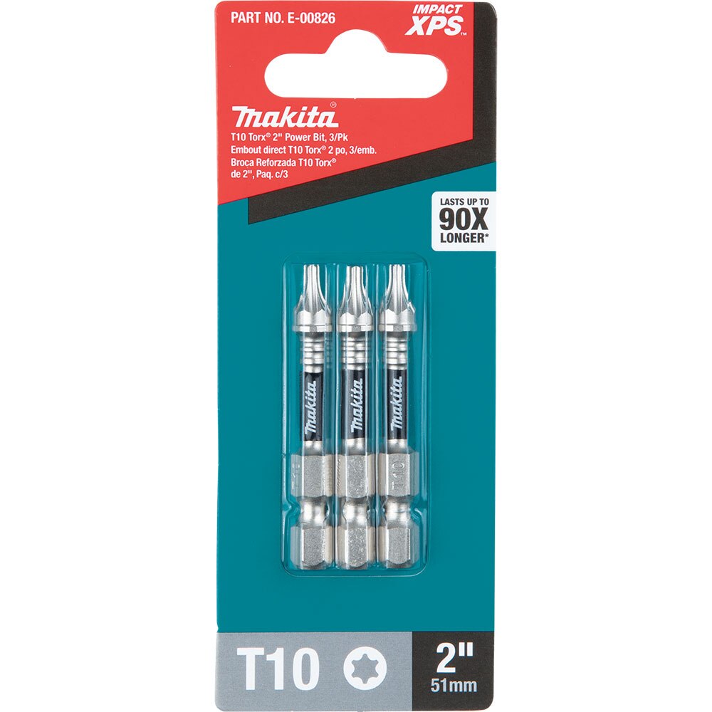 Makita E-00826 Impact XPS T10 Torx 2" Power Bit, 3 Pack - 3