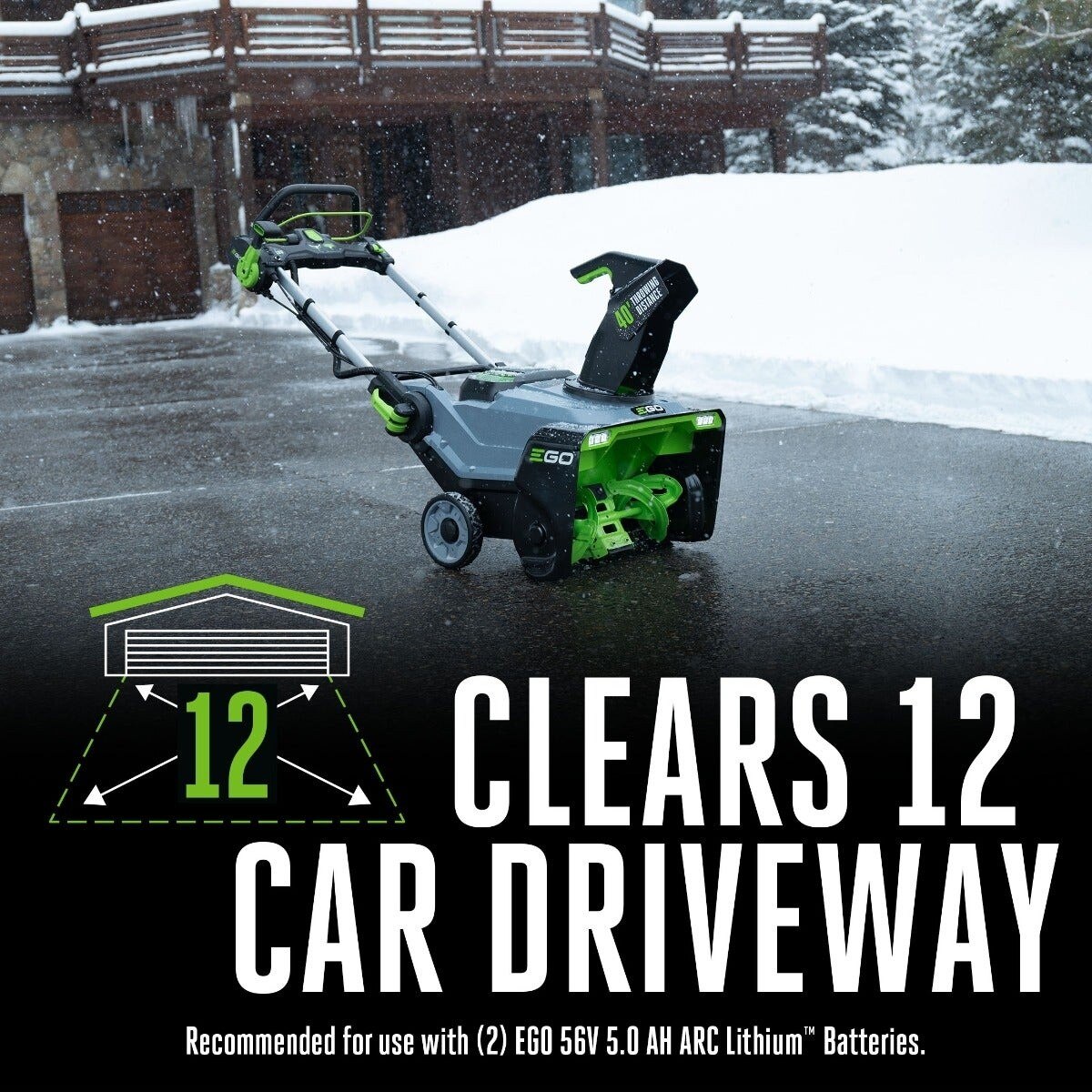 EGO SNT2121 21" Peak Power Snow Blower Kit with Steel Auger, Two 4.0Ah Batteries, 320W Charger and Skid Shoes - 5