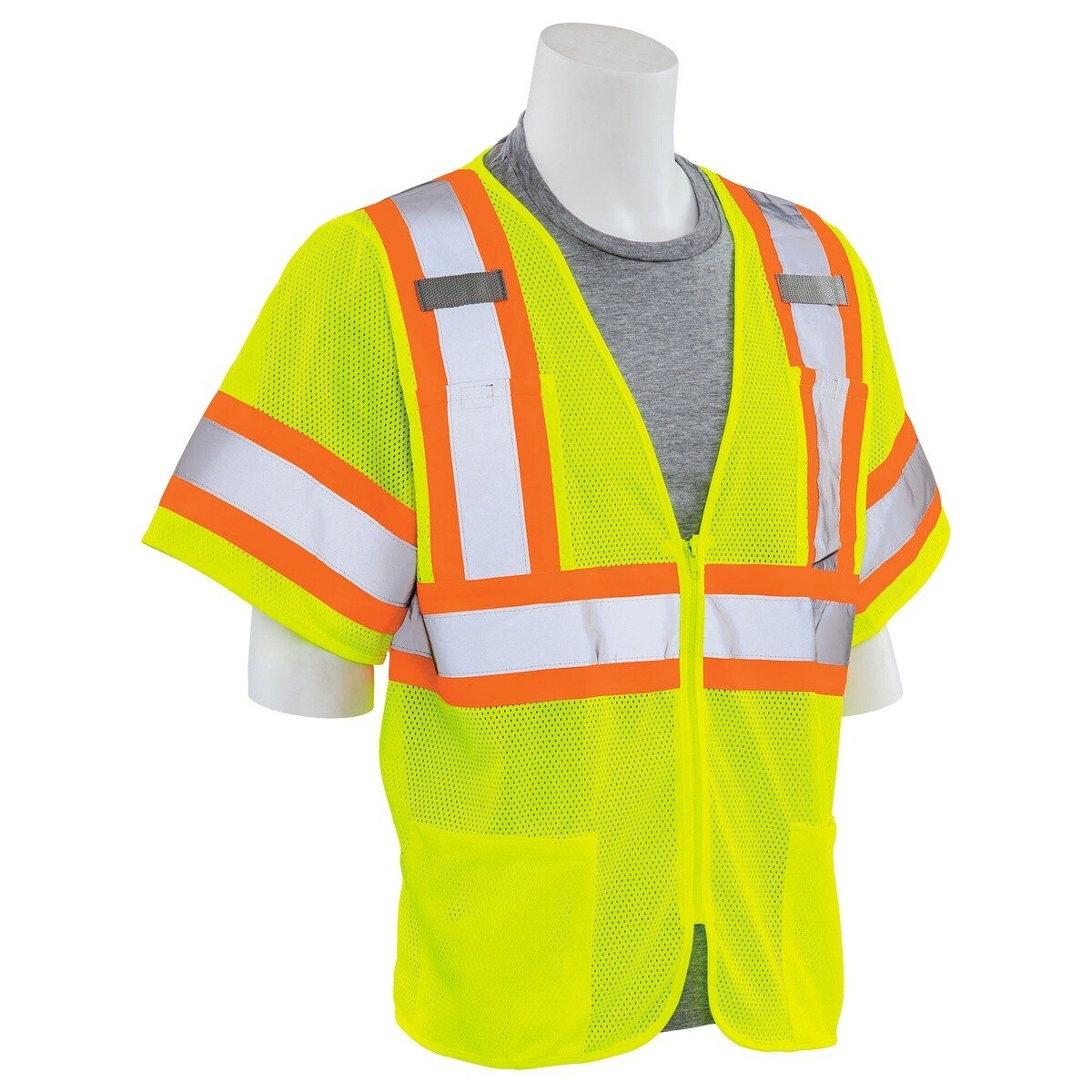 ERB Safety 62150 Class 3 Hi Viz Lime Mesh Safety Vest - 2