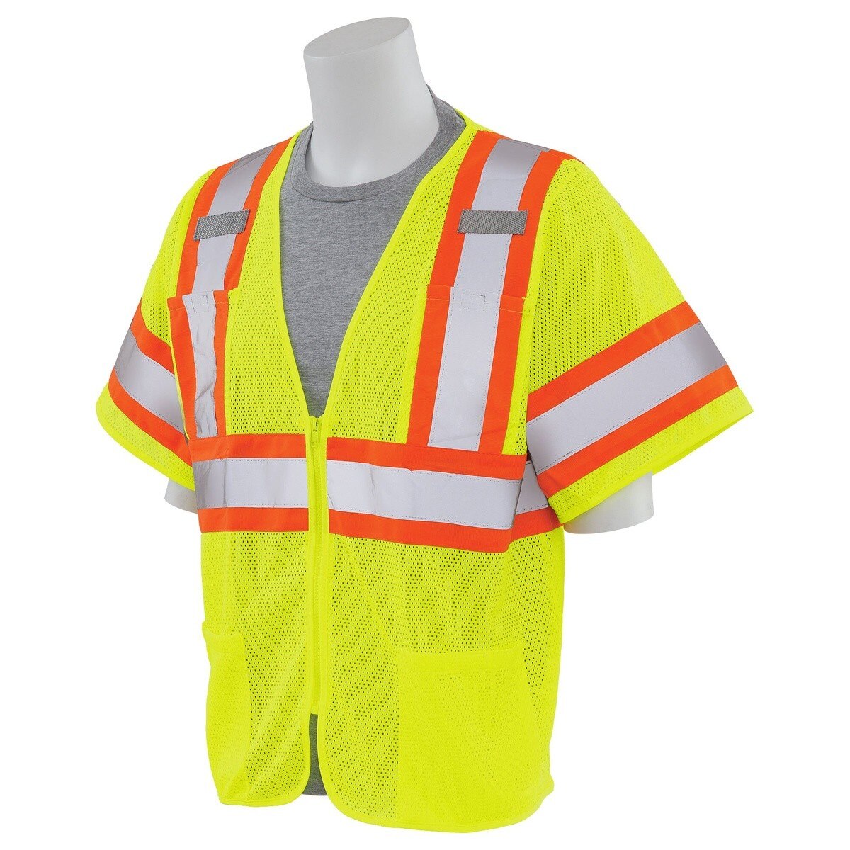 ERB Safety 62150 Class 3 Hi Viz Lime Mesh Safety Vest - 3