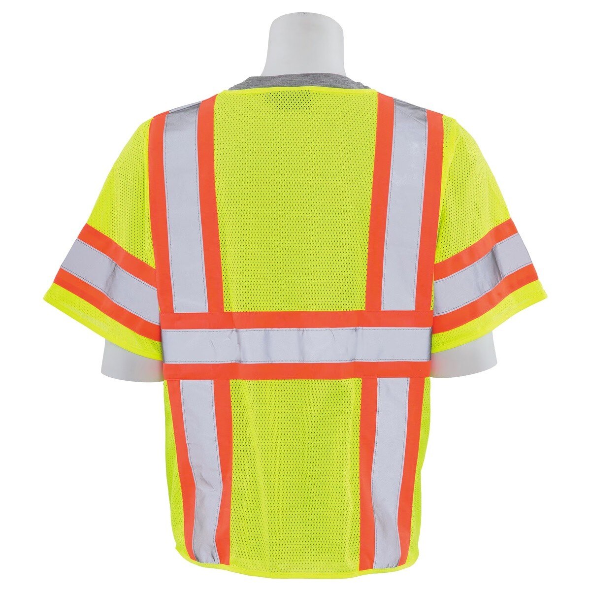 ERB Safety 62150 Class 3 Hi Viz Lime Mesh Safety Vest - 4