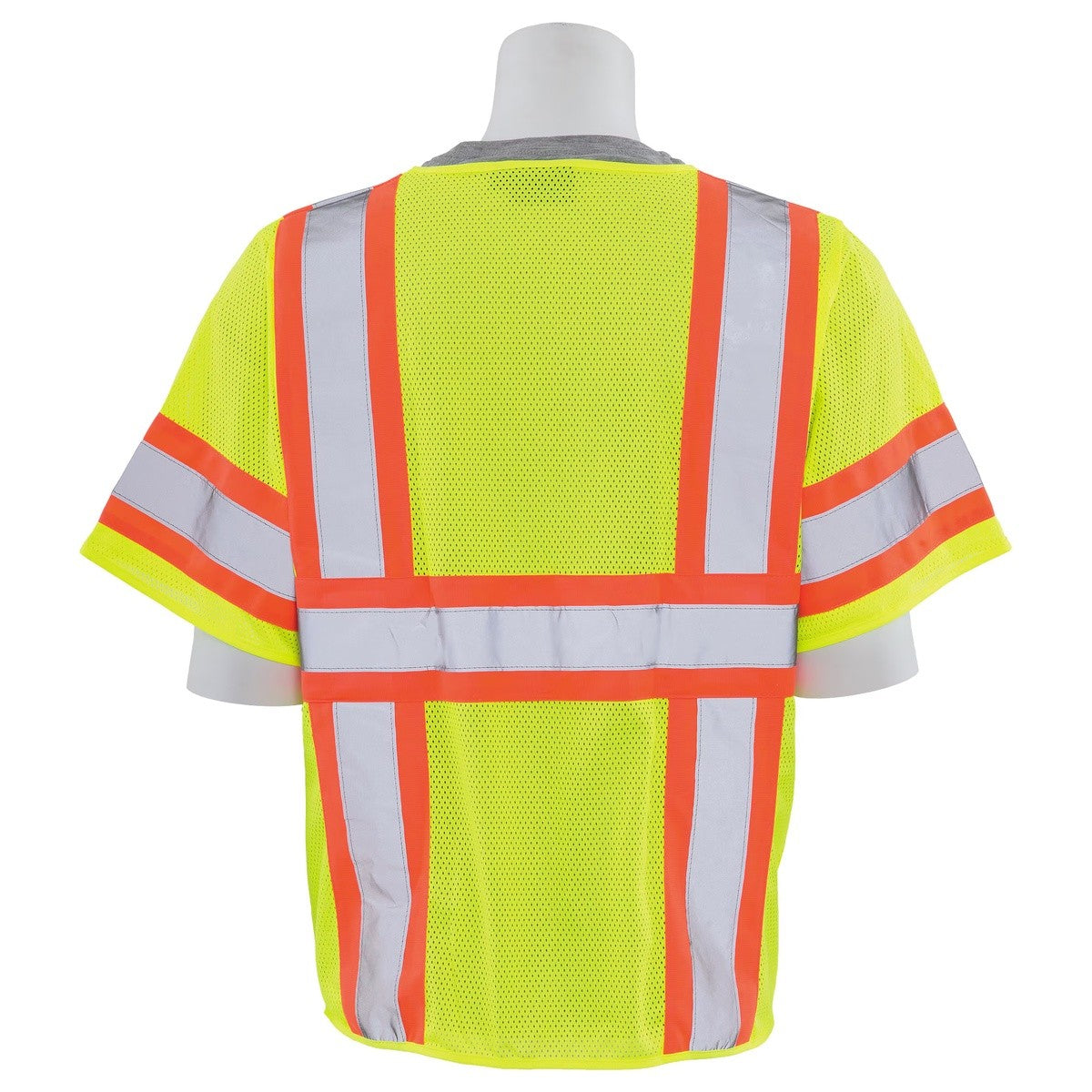 ERB Safety 62150 Class 3 Hi Viz Lime Mesh Safety Vest - 4