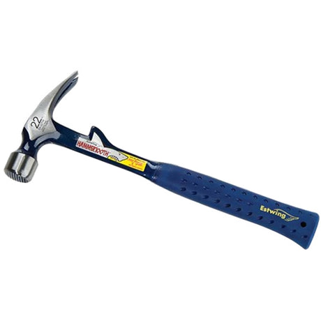 EstWing E6-24TM 24 oz Solid steel Hammertooth hammer with milled face blue nylon vinyl shock reduction grip