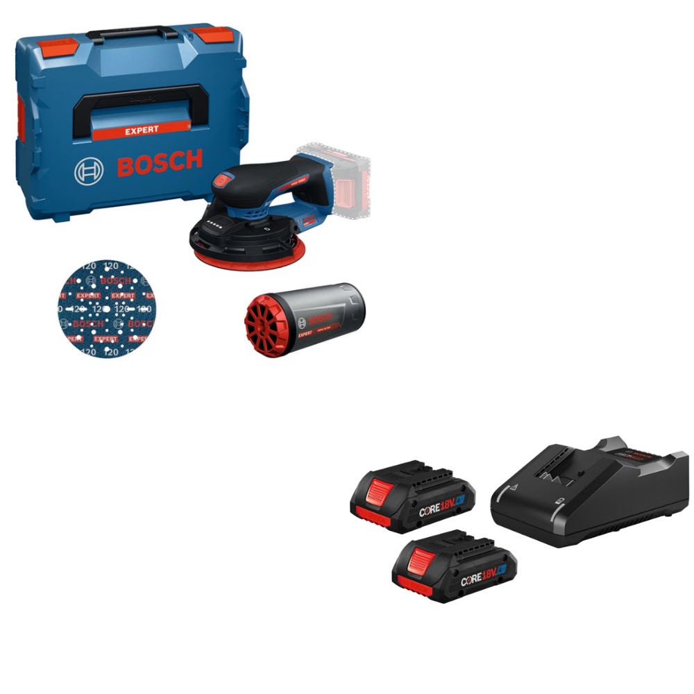 Bosch EXEX18V-150-5N ROS Kit W/ FREE GXS18V-11N25 Starter Kit