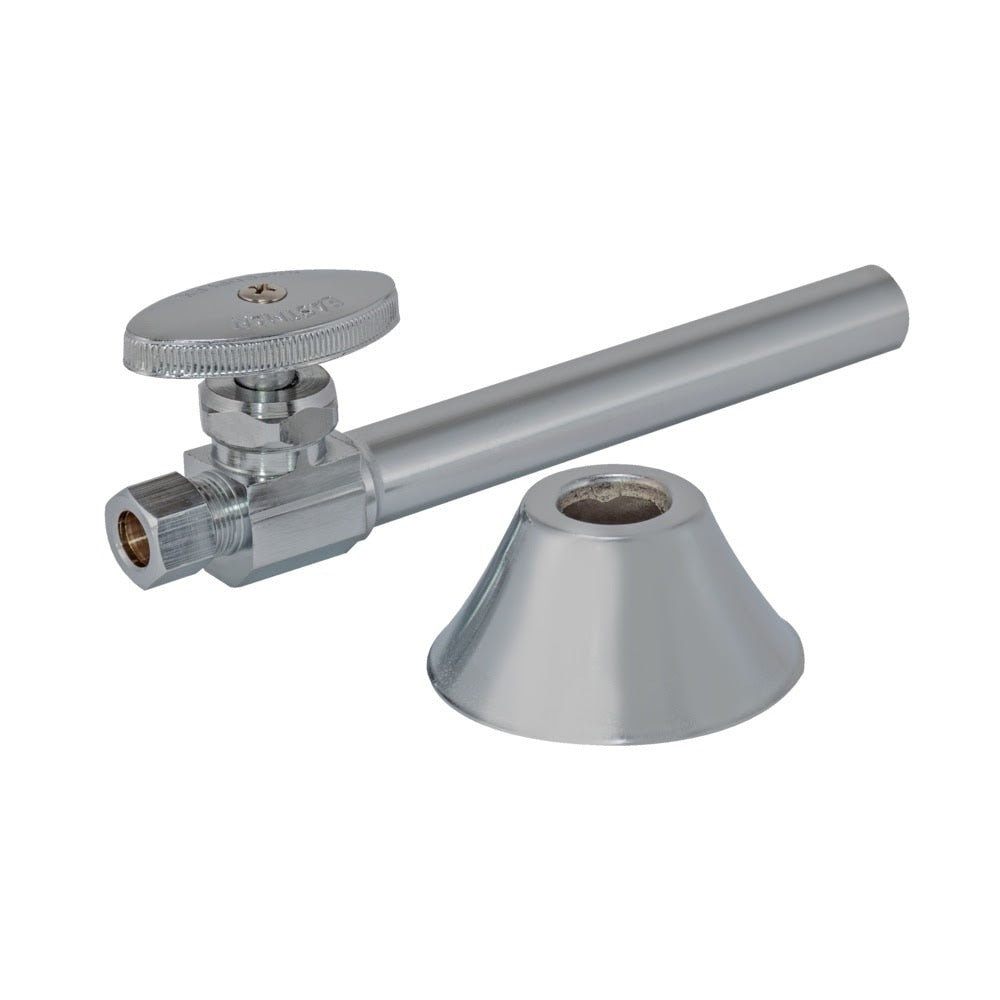 Eastman 04183LF 3/8 in. OD x 1/2 in. Sweat Multi-Turn Straight Stop Valve with Extension Tube