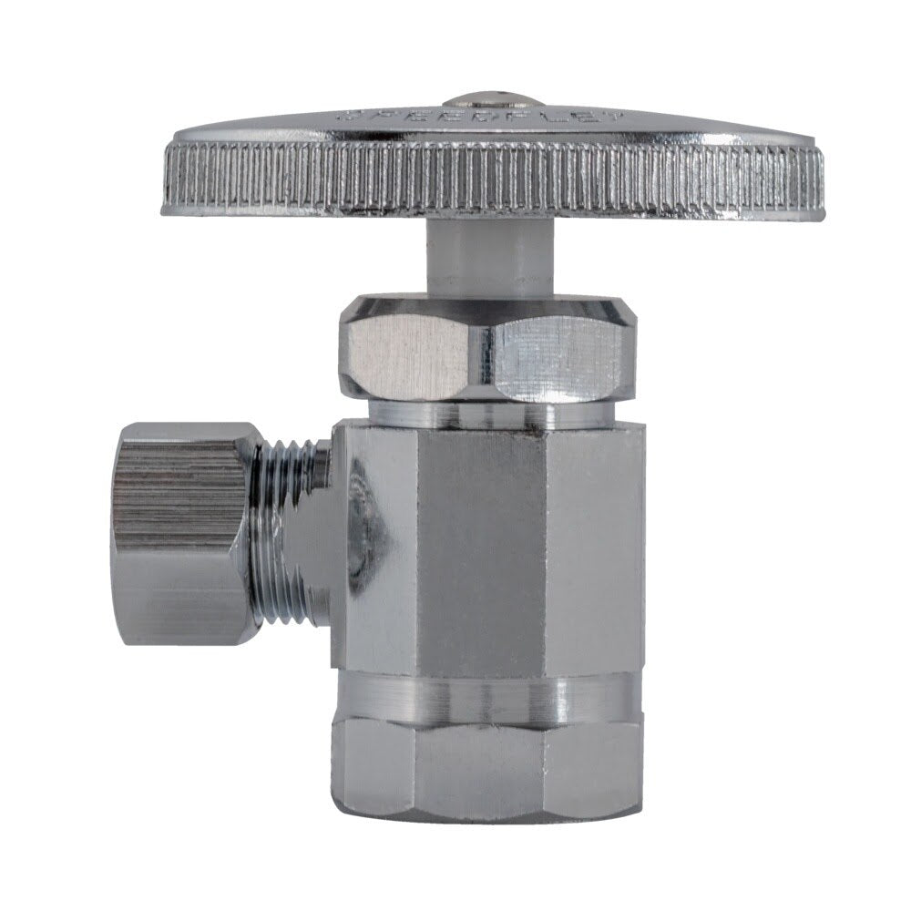 Eastman 04320LF 3/8 in. x 1/4 in. OD x 1/2 in. FIP Multi-Turn Dual Outlet Angle Stop Valve - 3
