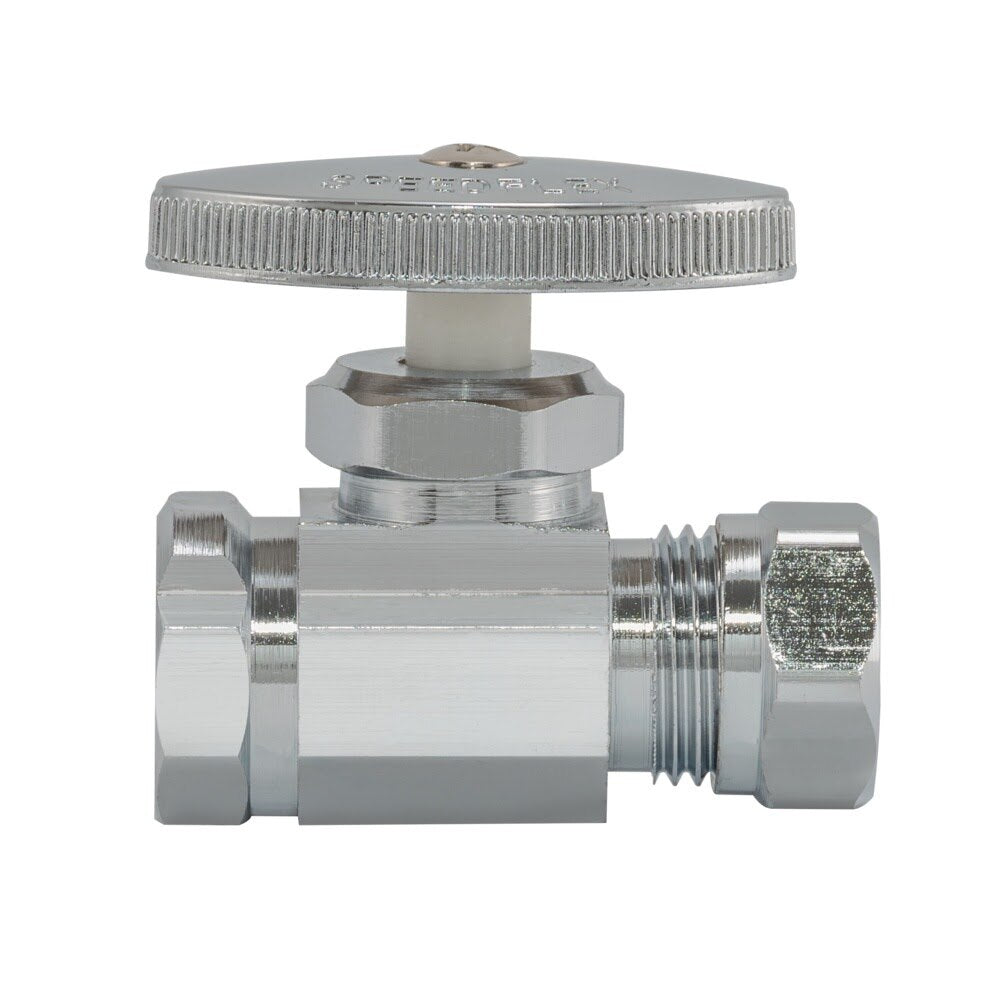 Eastman 04327LF 7/16 in. or 1/2 in. Slip Joint x 1/2 in. FIP Straight Multi Turn Stop Valve - 2