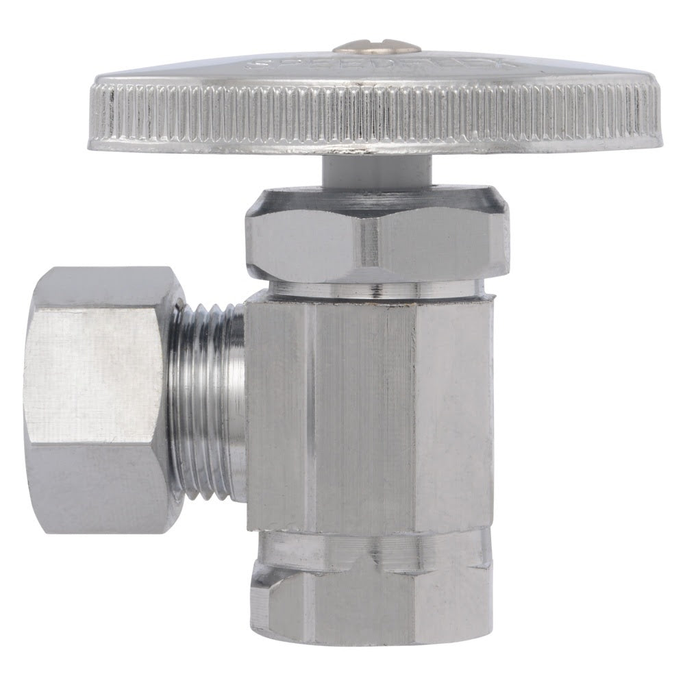 Eastman 04336LF 1/2 in. OD x 3/8 in. FIP Chrome-Plated Multi-Turn Angle Stop Valve - 2