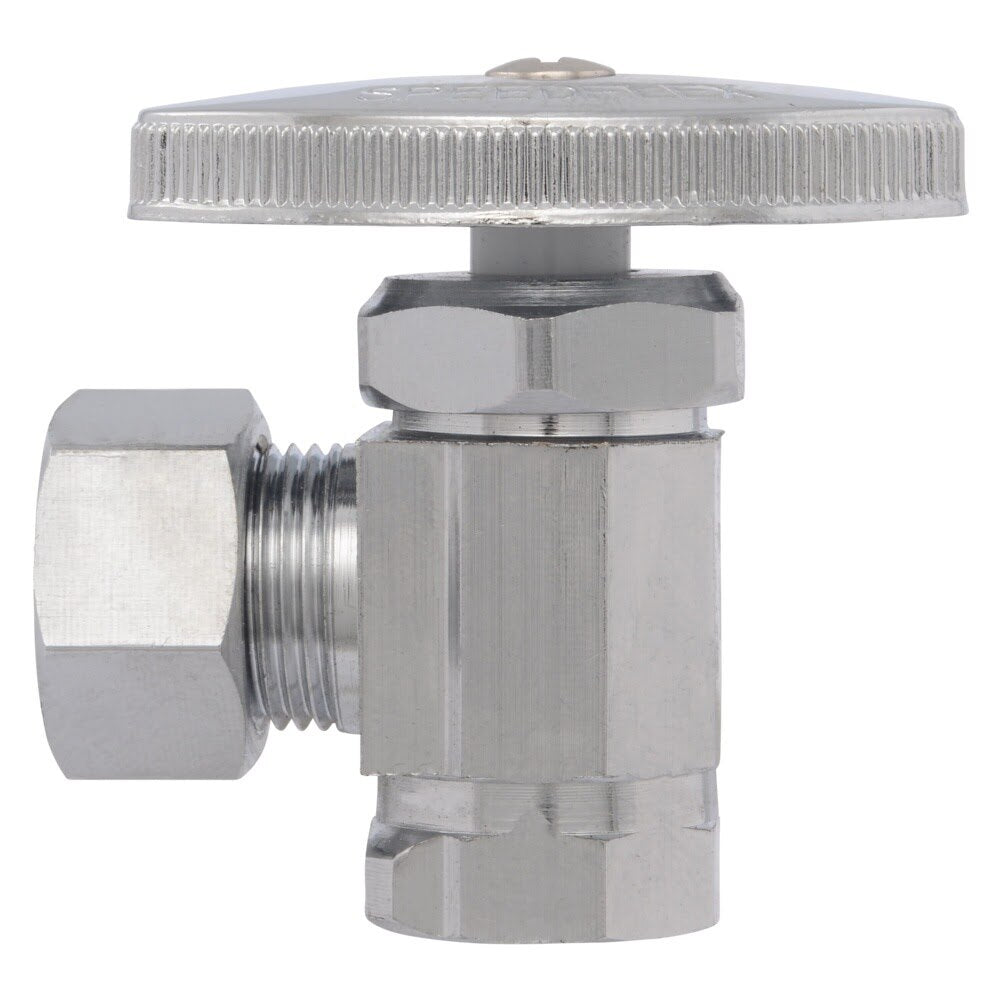 Eastman 04336LF 1/2 in. OD x 3/8 in. FIP Chrome-Plated Multi-Turn Angle Stop Valve - 2