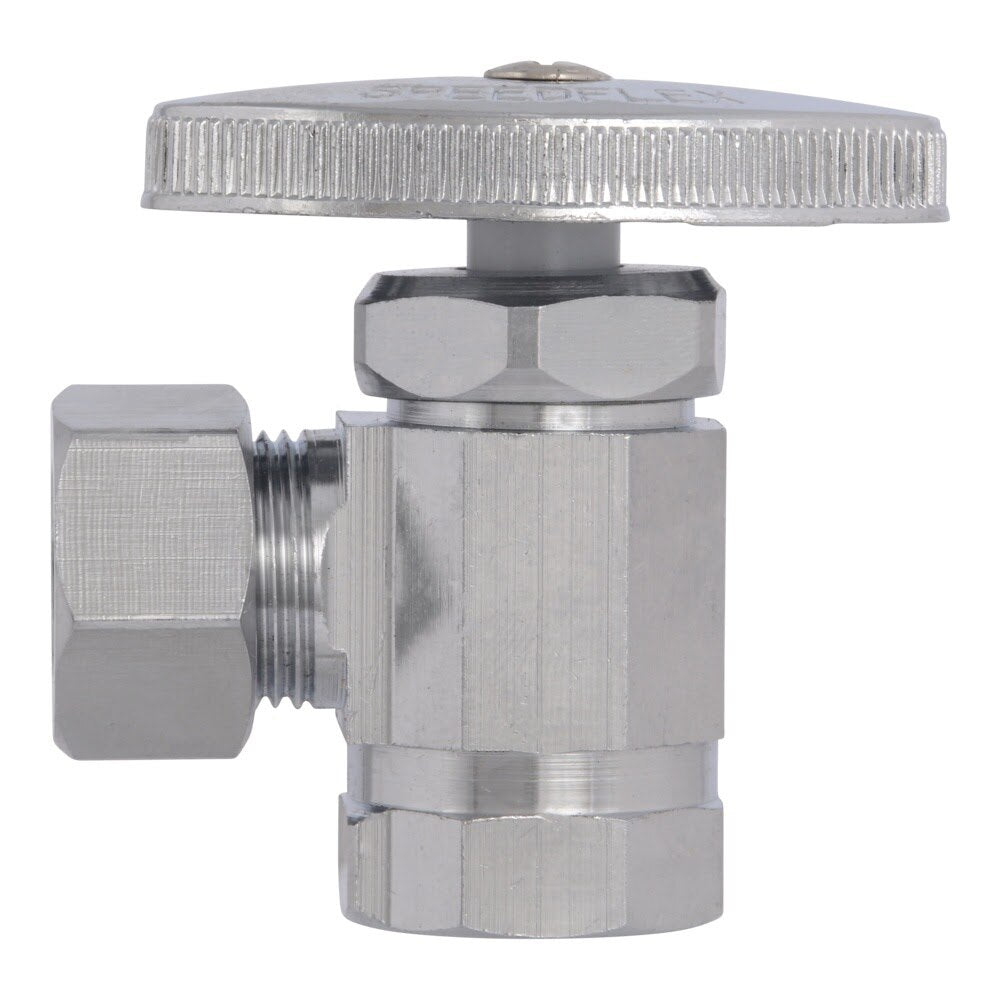 Eastman 04338LF 1/2 in. OD x 1/2 in. FIP Chrome-Plated Multi-Turn Angle Stop Valve - 2