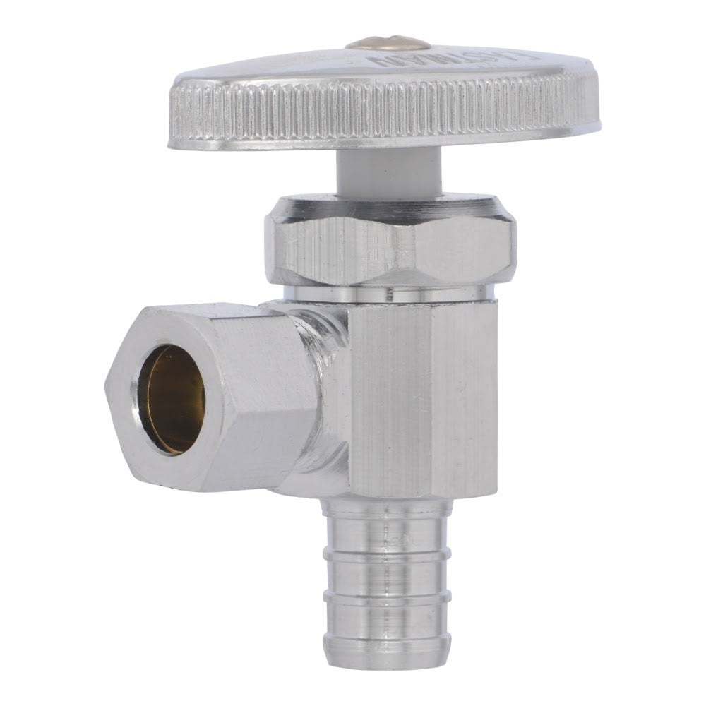 Eastman 04341LF 3/8 in OD x 1/2 in PEX Multi-Turn Angle Stop Valve