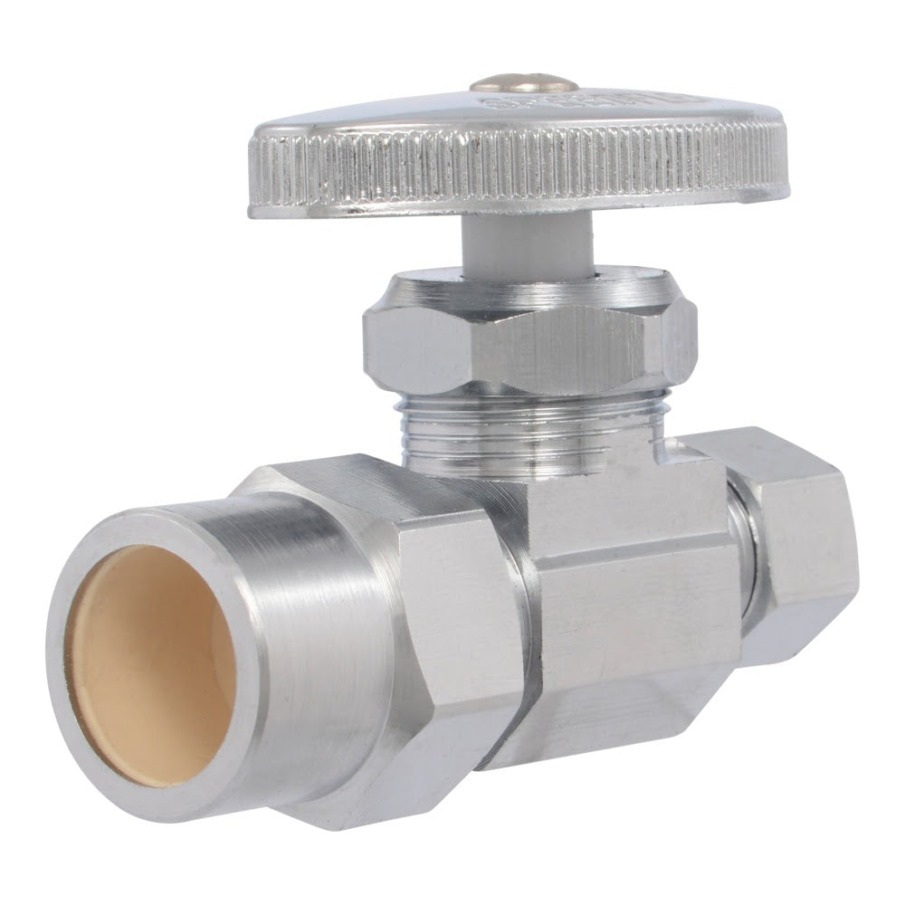 Eastman 04346LF 3/8 in OD x 1/2 in CPVC Straight Multi-Turn Stop Valve Chrome-Plated
