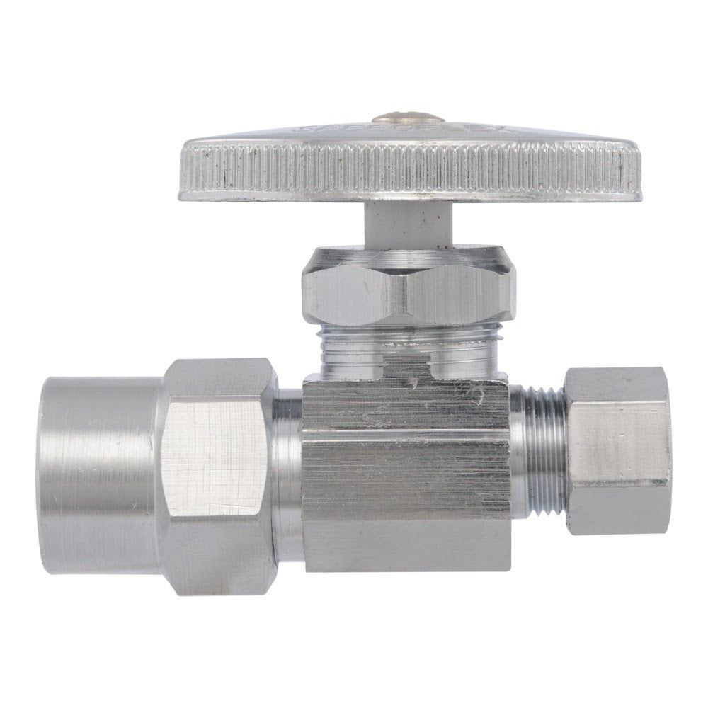 Eastman 04346LF 3/8 in OD x 1/2 in CPVC Straight Multi-Turn Stop Valve Chrome-Plated - 2