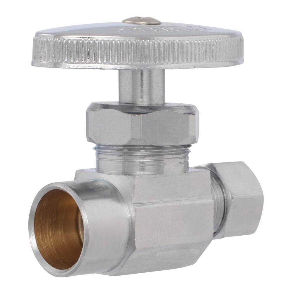 Eastman 04385LF 3/8 in OD x 1/2 in Sweat Straight Stop Multi-Turn Valve