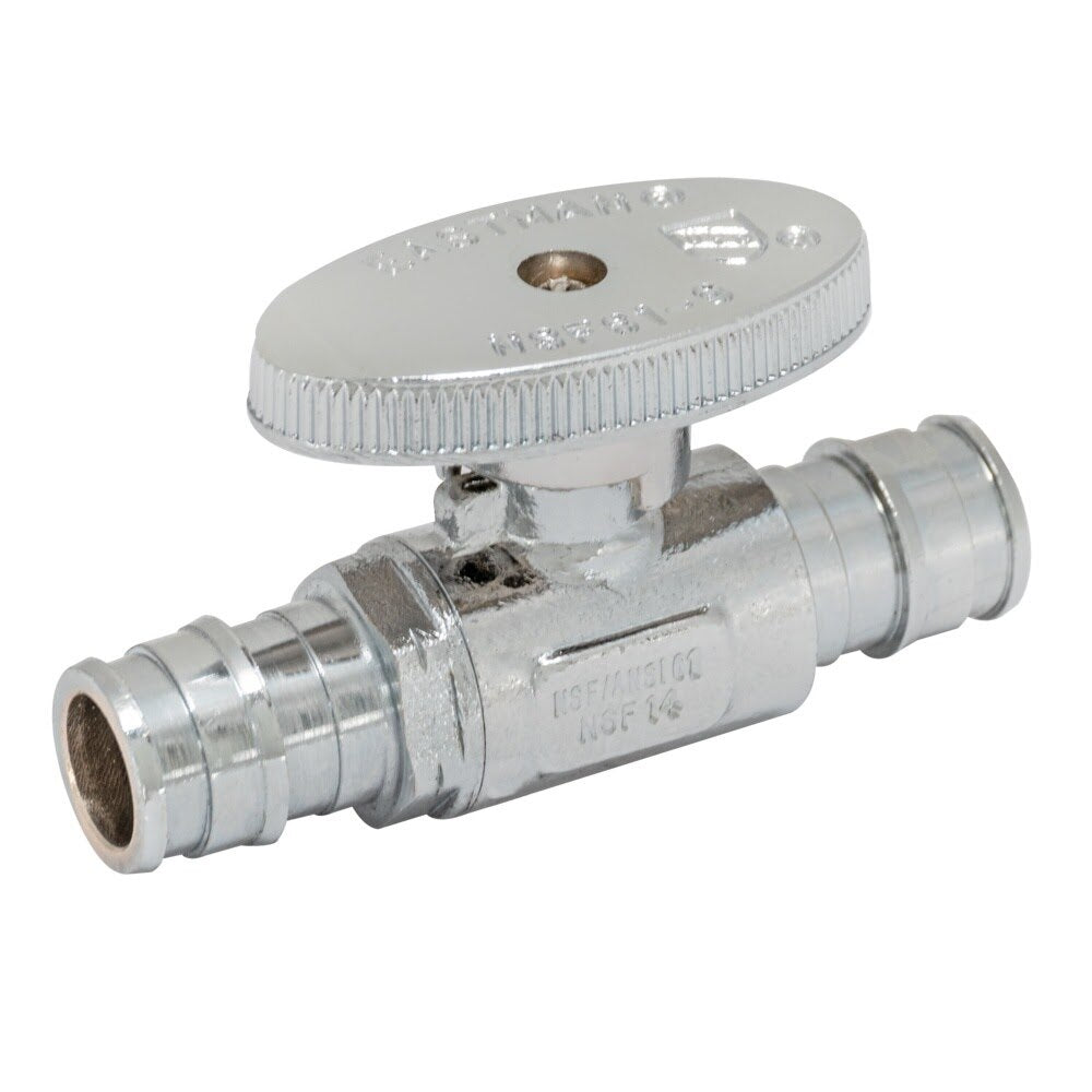 Eastman 10718LF 1/2 in. PEX Expansion x 1/2 in. PEX Expansion Quarter Turn Straight Stop Valve