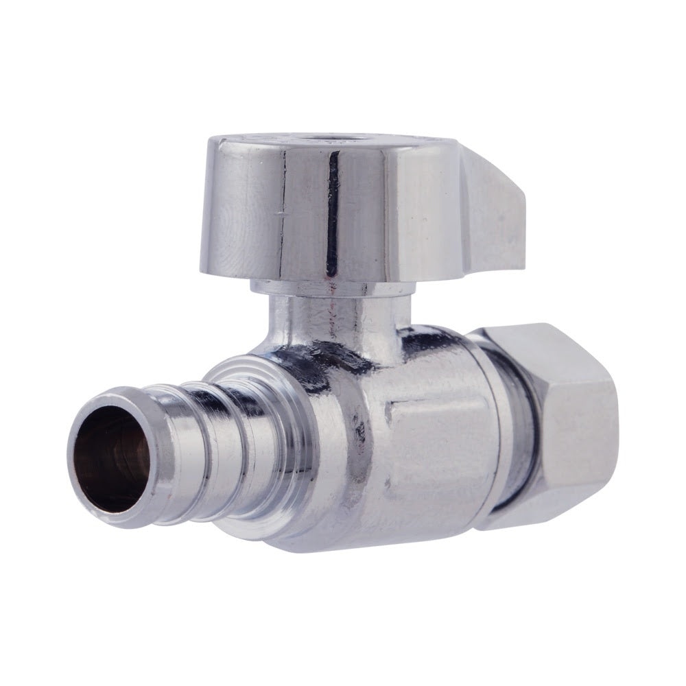 Eastman 10728LF 3/8 in. OD x 1/2 in. PEX Quarter Turn Crimp Straight Stop Valve