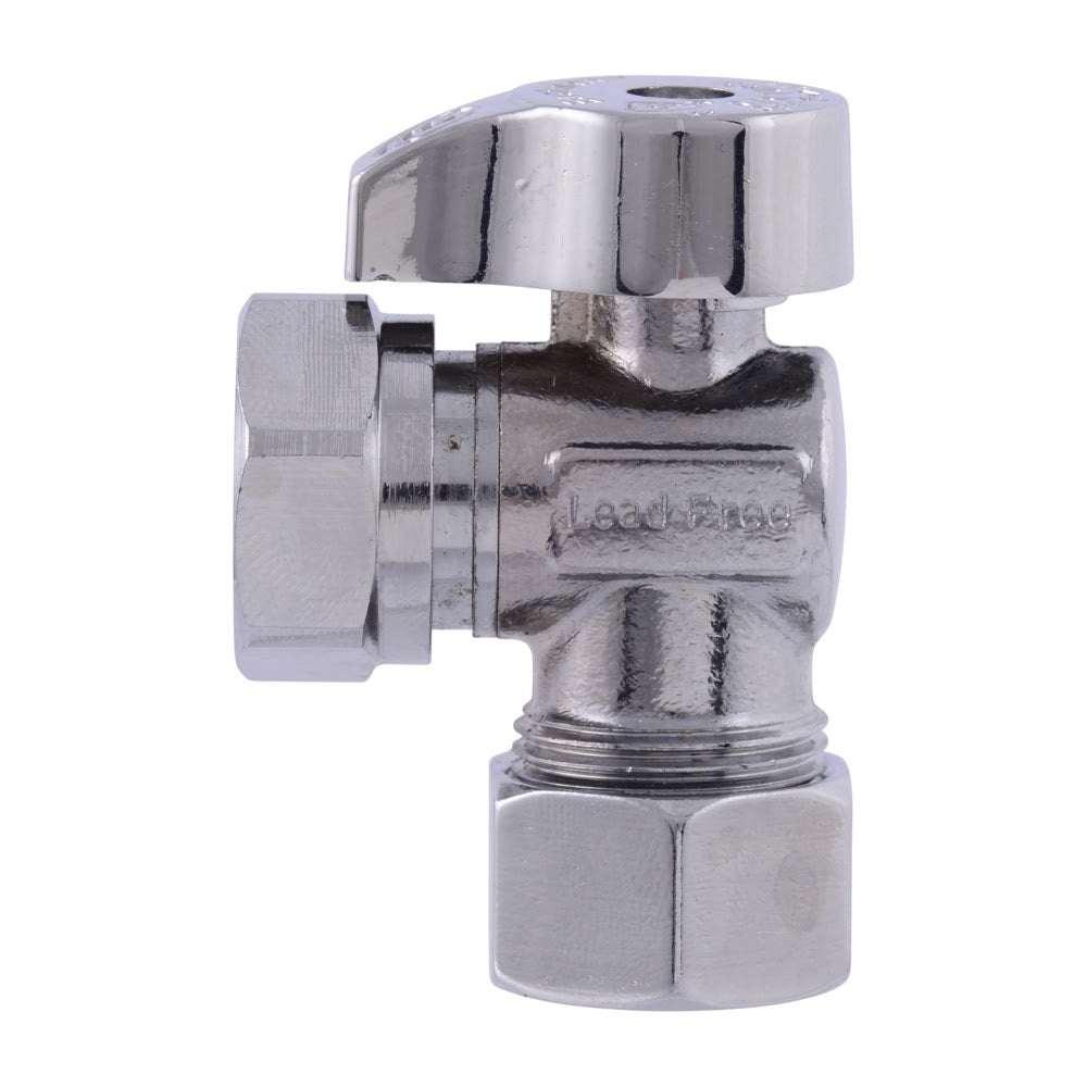 Eastman 10740LF Quarter Turn Angle Stop Valve 1/2 in. or 7/16 in. Slip Joint x 5/8 in. OD Compression - 2