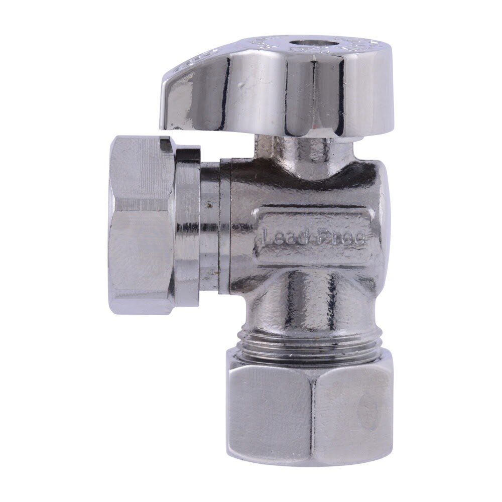Eastman 10740LF Quarter Turn Angle Stop Valve 1/2 in. or 7/16 in. Slip Joint x 5/8 in. OD Compression - 2