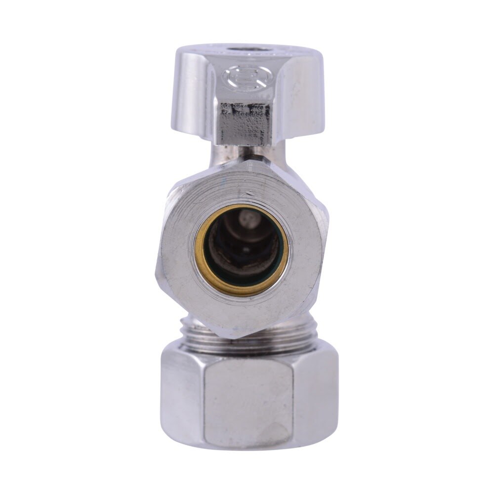 Eastman 10740LF Quarter Turn Angle Stop Valve 1/2 in. or 7/16 in. Slip Joint x 5/8 in. OD Compression - 3
