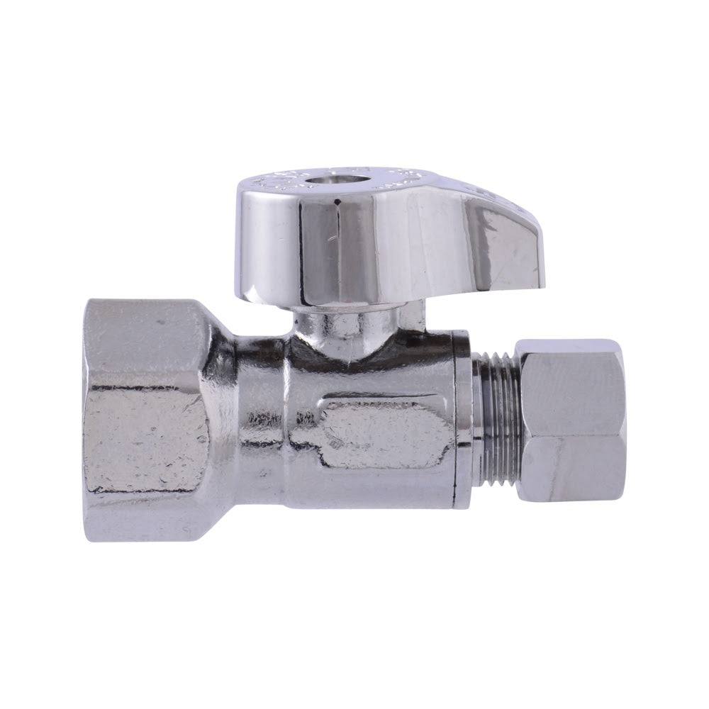Eastman 10755LF 3/8 in. OD x 1/2 in. FIP Quarter-Turn Straight Stop Valve - 2