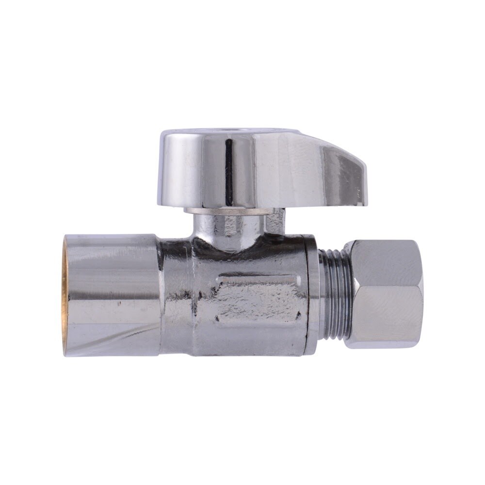 Eastman 10757LF 3/8 in. OD x 1/2 in. Sweat Quarter Turn Straight Stop Valve - 2