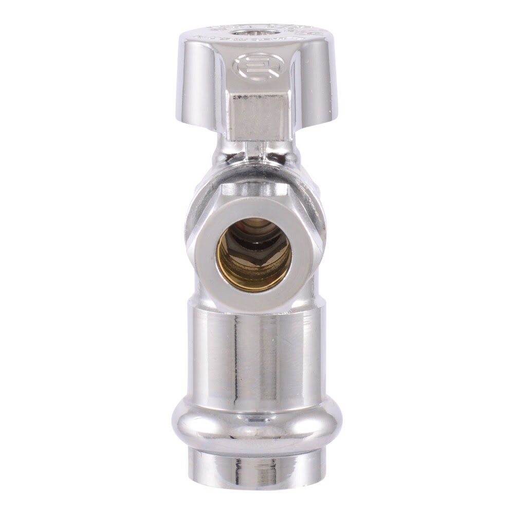 Eastman 10760 1/2 in Press x 3/8 in OD Compression Quarter Turn Angle Stop Valve Lead Free - 3