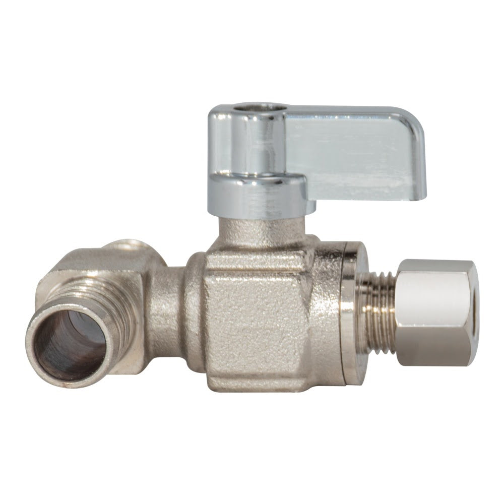 Eastman 10780LF 1/4 in. OD x 1/2 in. x 1/2 in. PEX Crimp Quarter-Turn Tee Stop Valve - 3