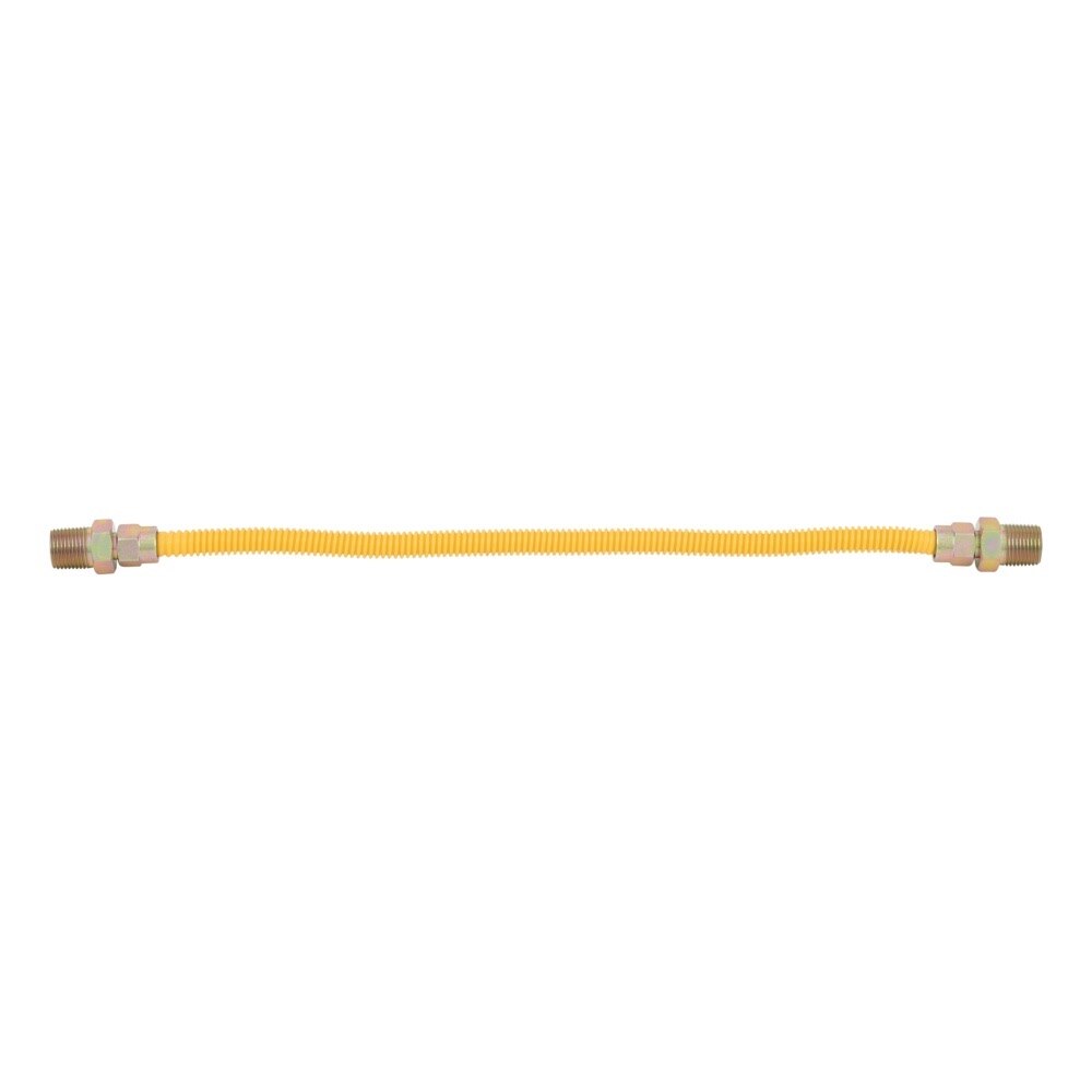 Eastman 10YE505018 18 in. Yellow Stainless Steel Gas Connector 3/8 in. OD 1/2 in. MIP x 1/2 in. MIP - 2